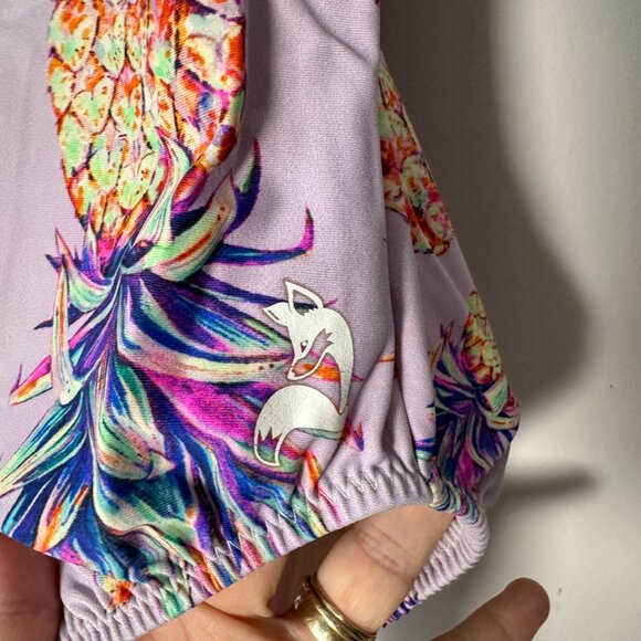 EUC Foxy's Leotards Purple Pineapples Girls 6 - Picture 2 of 3